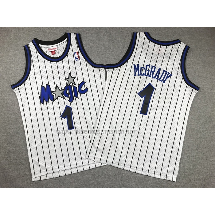 Camiseta Tracy McGrady NO 1 Nino Orlando Magic Mitchell & Ness 2003-04 Blanco